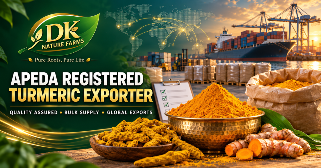 APEDA Registered Turmeric Exporter India 2026 | DK Farms